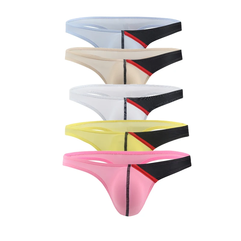 Lot de 5 sous vêtements Jockstrap Ultra fins pour hommes, slips
