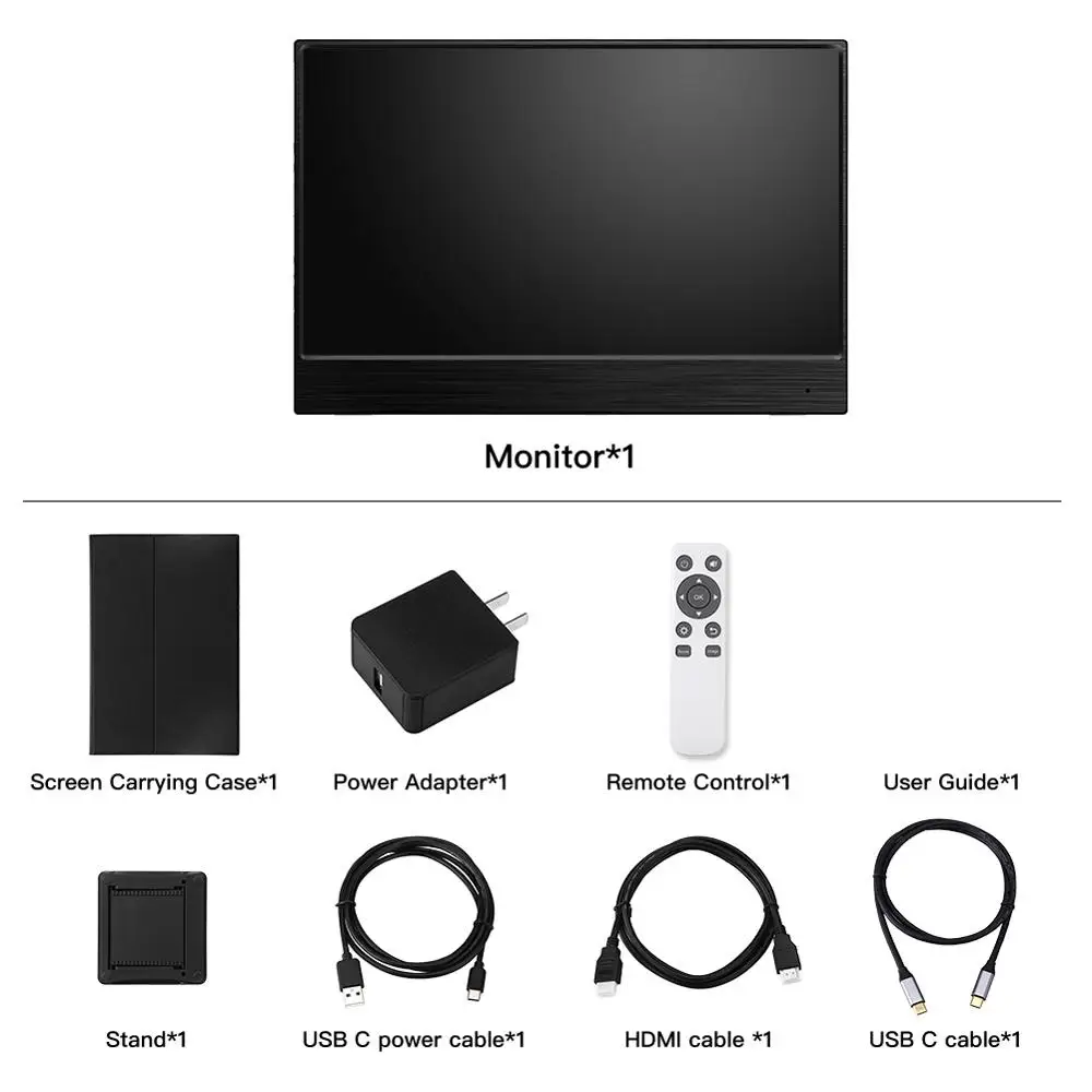 Eyoyo EM12R Portable Monitor USB-C HDMI 12.5" IPS 2K 2560x1440 LCD Display Second Screen for Mac Laptop Phone Xbox Switch PS4