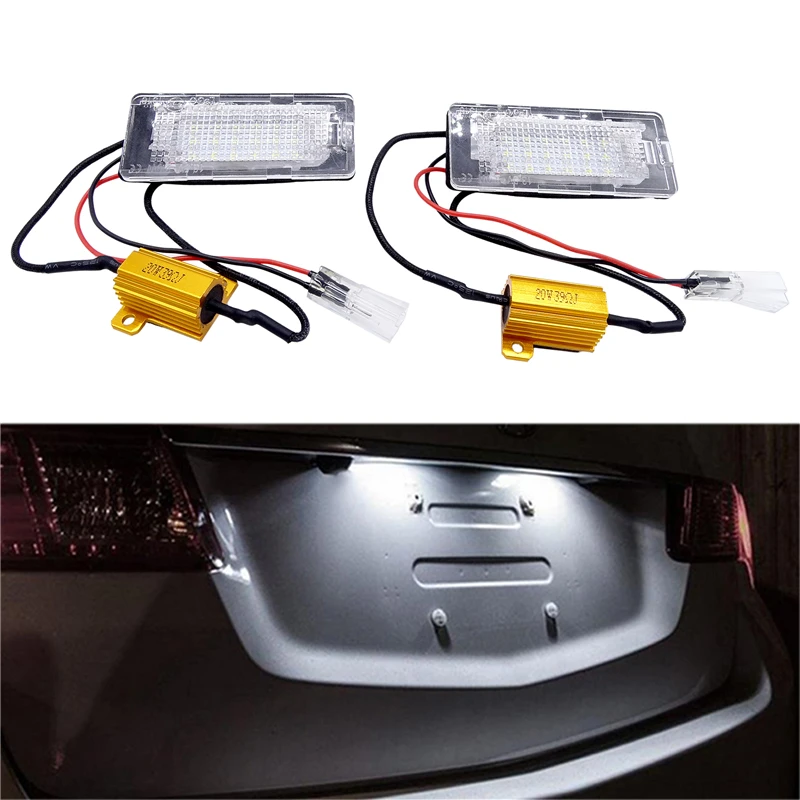

1 Pair Error Free LED Car Number License Plate Light Fit For VW Touran Touareg Polo Jetta Passat 3C B6 2011 12 13 14 Lamp