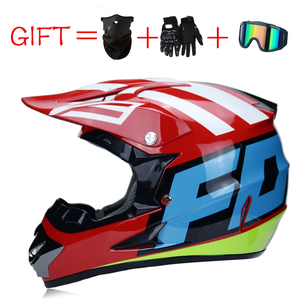 Гоночный внедорожный мотоциклетный шлем для мотокросса, мотоциклетный шлем для мотокросса, винтажный шлем для мотокросса, шлем для мотокросса в горошек, 3 подарка - Цвет: 8