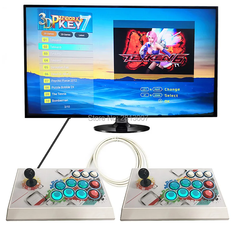 

Box key 7 3D Pandora Key Arcade Console with PCB Board 1 to 2 Player Home USB Controller 2263 Games Retro Video Game Machine