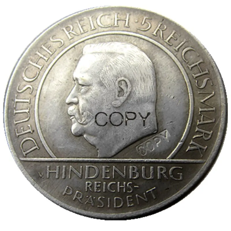 Germany weimar republic 1929 E 5 reichsmark Silver Plated Copy Coin | Дом и сад