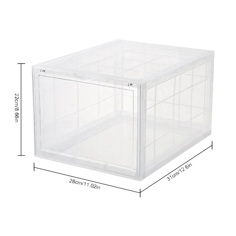 

Hot Sale Drop Front Entry Stackable Shoe Storage Box Bins Sneaker Boxes Organizer(Transparent )