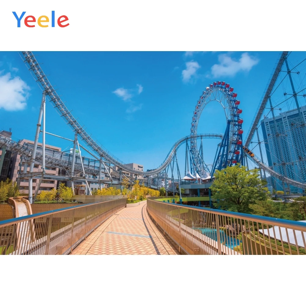 

Yeele Landscape Portrait Bridge Road Ferris Wheel Photography Backdrops Personalized Photographic Backgrounds For Photo Studio