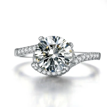 

Test Positive 2Ct 8mm D-E Lab-Grown Moissanite Diamond Ring Ceremony Refined 925 Sterling Silver Engagement Ring Female Ring