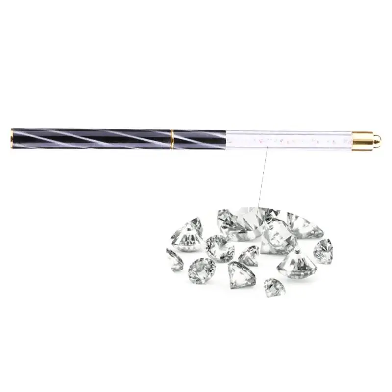 NailArtCrystalGelBrushesPenRhinestoneHandleManicurePolishPaintingDrawingLinerBrushDustTipsDesignBrushTools