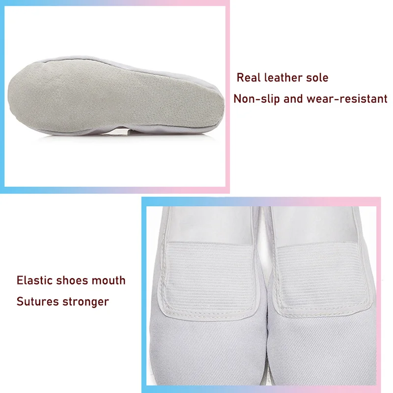 USHINE EU22-45 Black White Flat Yoga Teacher Fitness Gymnastic Ballet Dance shoes For Children Woman Man 3