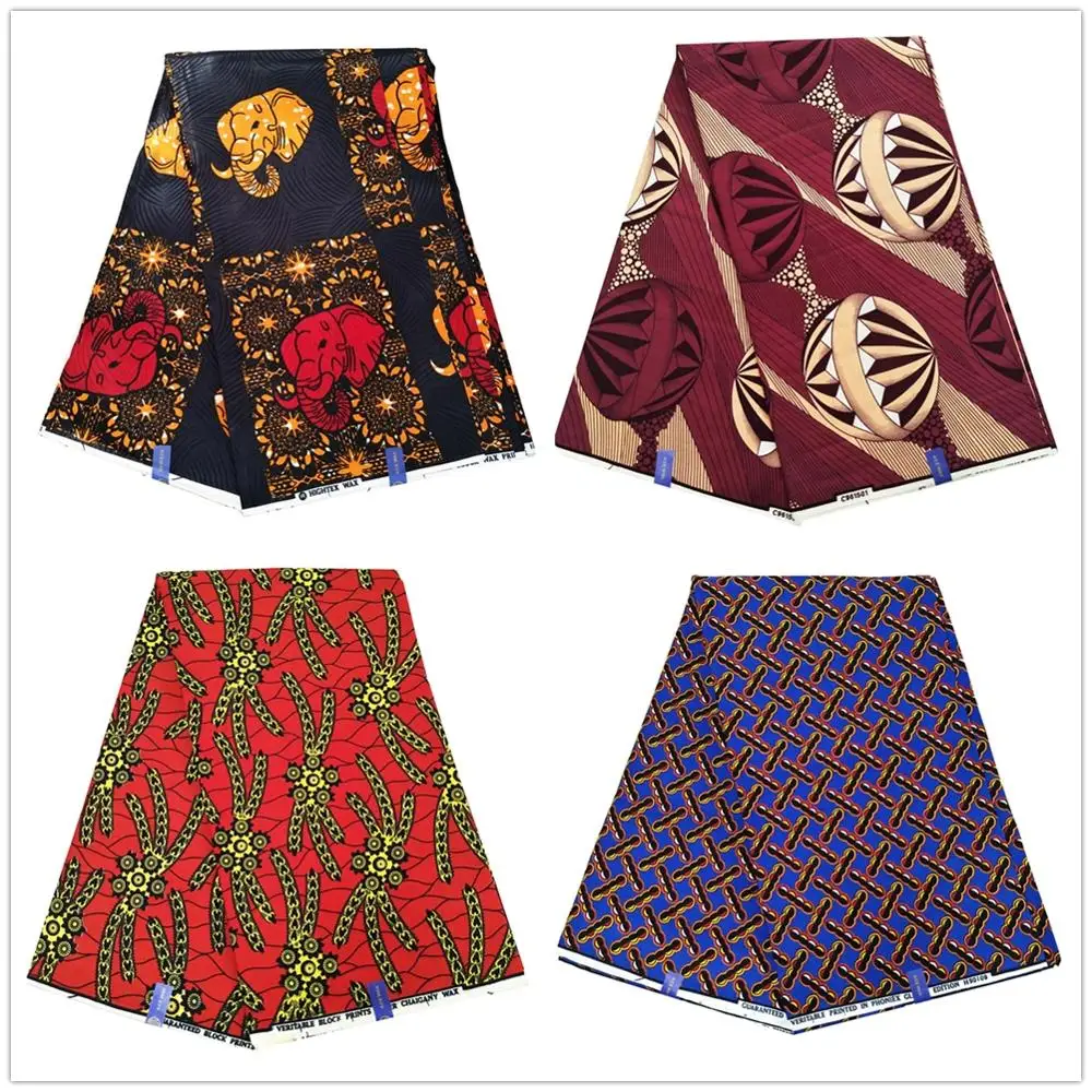 Высокое качество красивая Анкара африканская вощеная ткань принтом хлопок голландский воск настоящий воск pagne восковая Ткань 6 ярдов