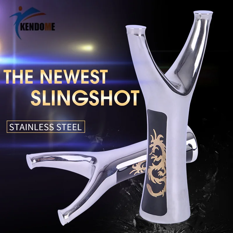 

High Quality Stainless Steel Slingshot Hunting Catapult With Flat Rubber Band Outdoor Competitive Shooting Outdoor Tools