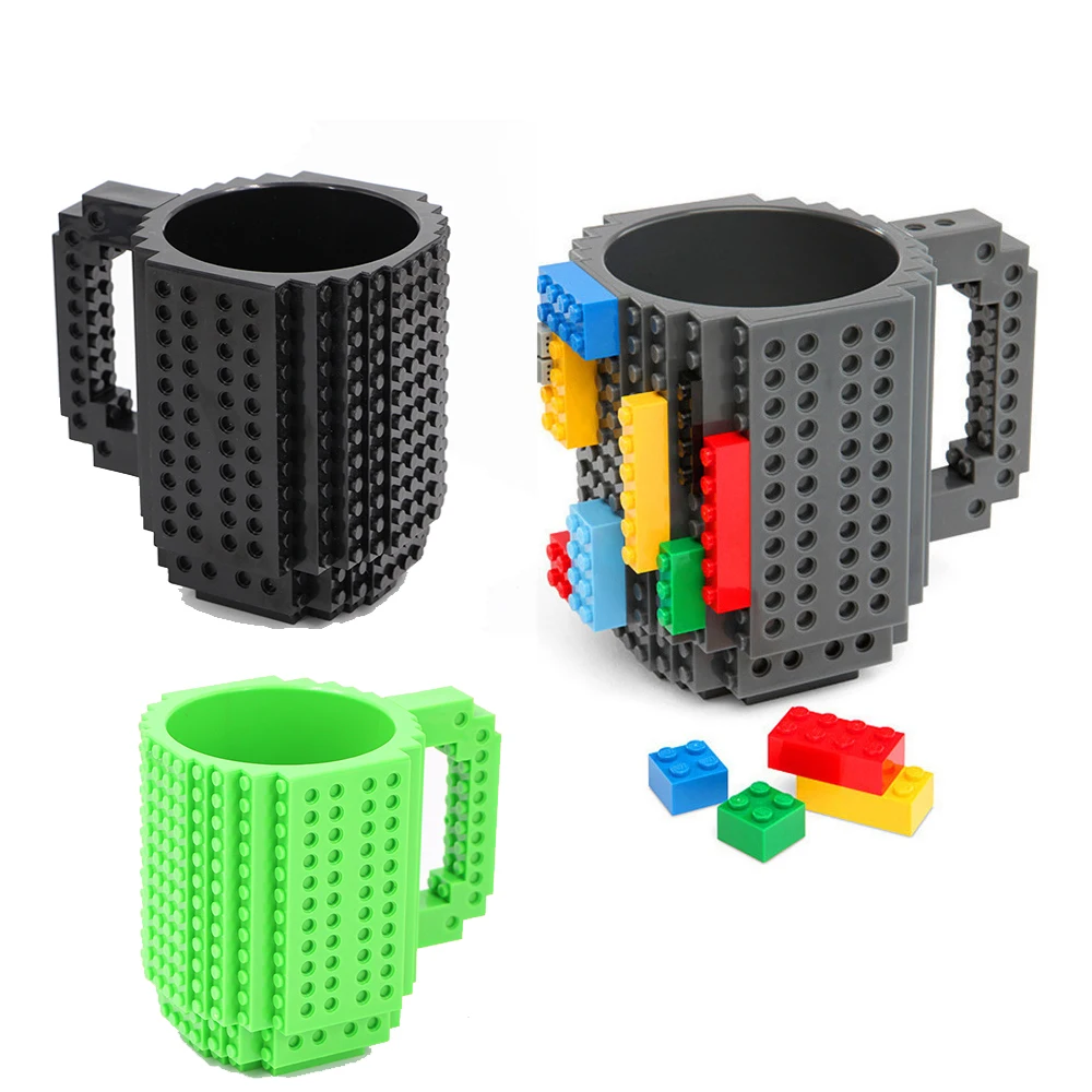cheap New Creative Coffee Milk Mug 350ml Build On Brick Mug for LEGO Building Blocks Design DIY Block Puzzle Drinkware Drinking Mug