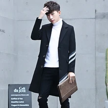 Зимнее мужское длинное пальто, модная деловая длинная куртка, мужские брендовые тренчи высокого качества, Черные Серые Мужские куртки 3XL