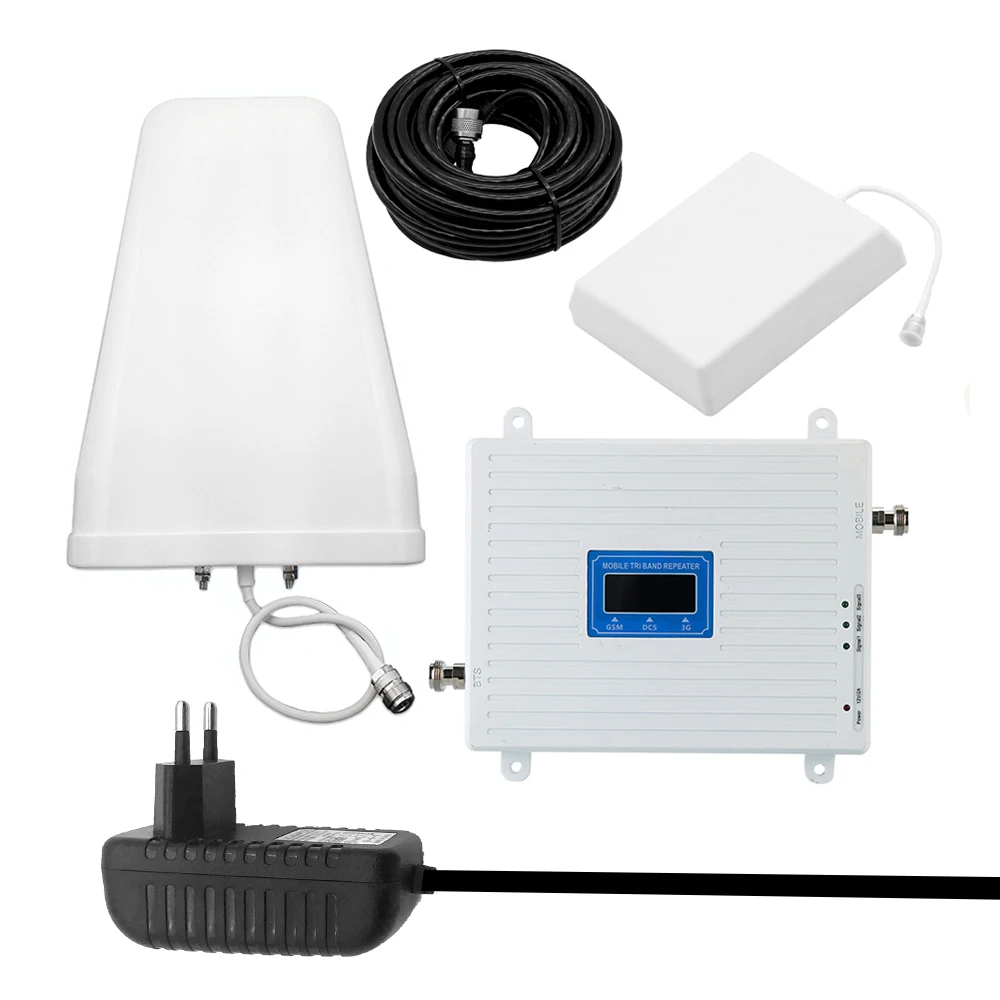 100 240 В трехполосный усилитель 900 1800 2100 GSM DCS WCDMA 2G/3G/4G LTE универсальный сигнала