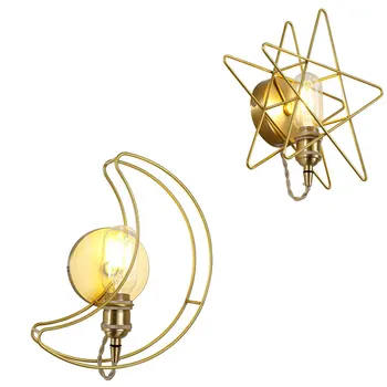 

Nordic simplicity style LED creativity Moon shape home improvement wall light dining room bed room foyer study aisle wall lamp