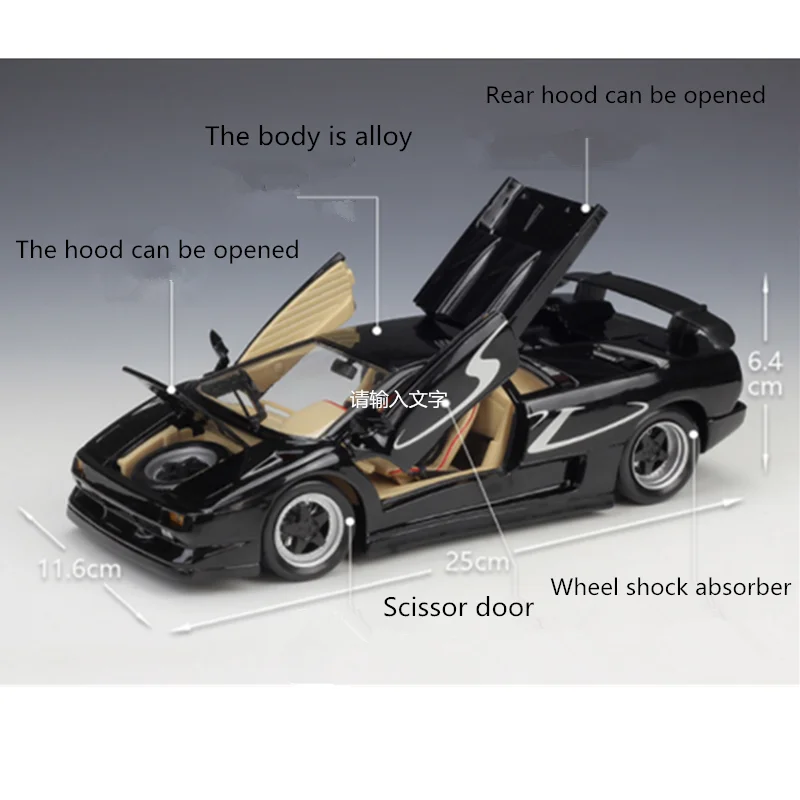Коллекция 1:18 Масштаб модели классические ножницы двери Супер спортивный автомобиль литья под давлением сплав SV гоночный автомобиль дисплей для детей и взрослых