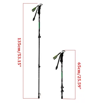 65-135cm Carbon Fiber External Quick Lock Trekking Pole Hiking Collapsible Stick Nordic Walking Stick Shooting Crutch Senderismo 5