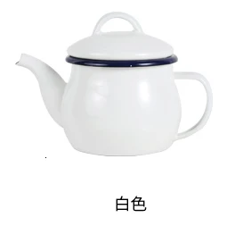 Япония толщина эмаль чайник платье масленка резервуар для хранения бытовой соевый соус бутылка ароматизатор кофейник - Цвет: Белый
