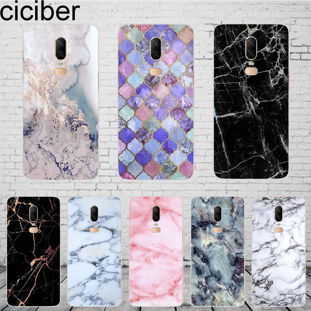 Цветной чехол под мрамор для Oneplus 7 7T Pro 6 6T 5 T чехлы телефонов 1 + оболочка мягкий