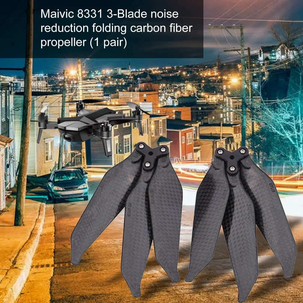 Для DJI Mavic Pro 8331 Камера аксессуары с 3-мя лезвиями Шум снижение складной углеродное волокно весло Профессиональный Материал прочный