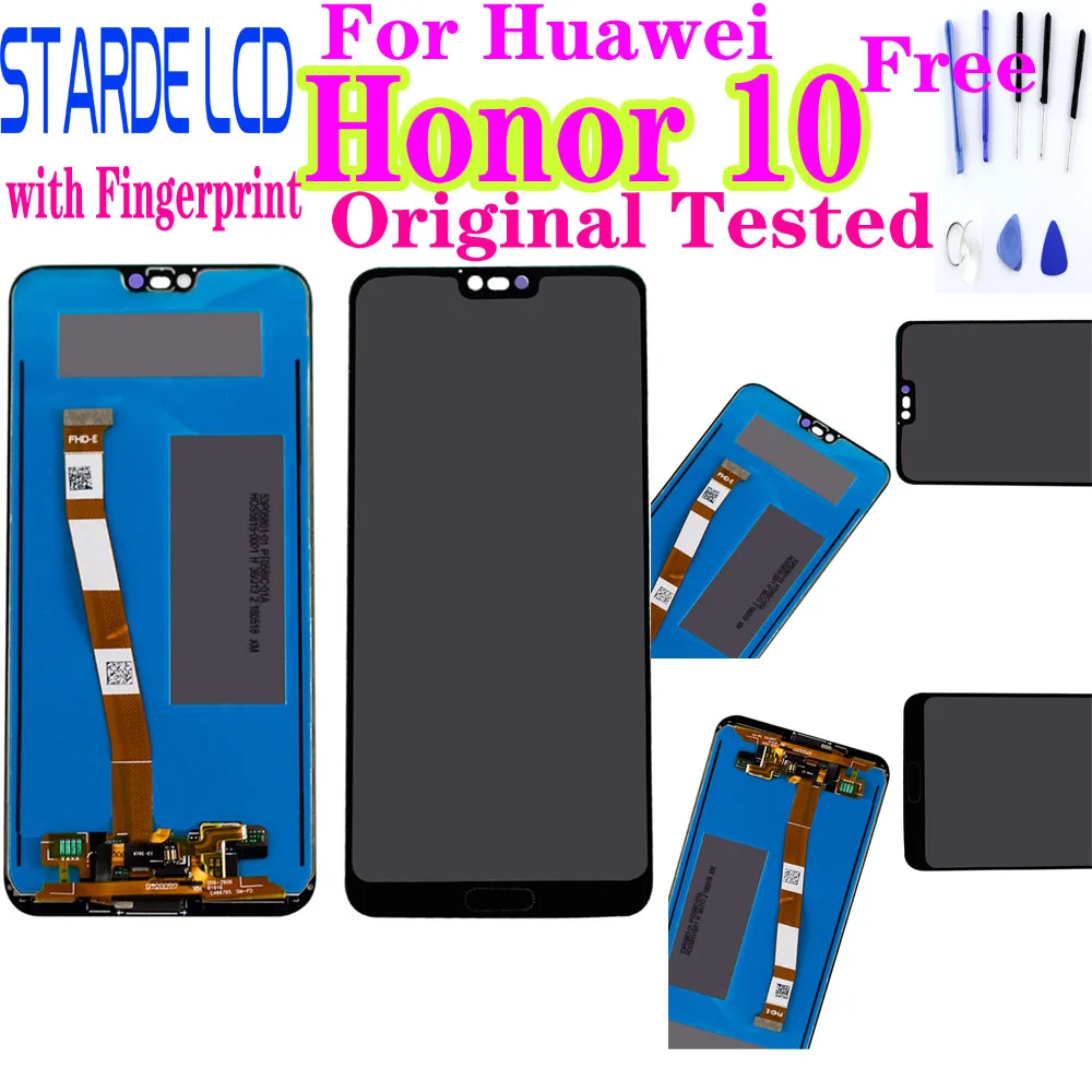 

100% Original Tested For Huawei Honor 10 honor10 LCD Display +Touch Screen Digitizer Assembly Replacement +Fingerprint COL-L29