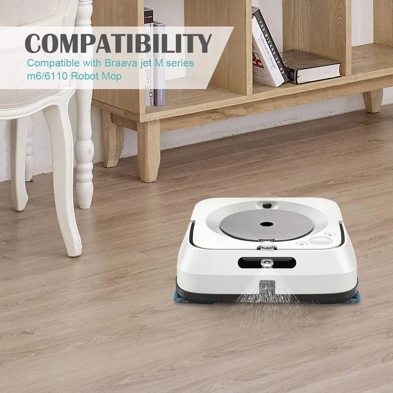 Моющиеся влажные Сменные колодки для iRobot Braava Jet M6, 4 шт