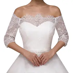 Bridal Scarf Lace Boleros Half Sleeve Wedding Jackets White Ivory Cape  Bride Wraps Wedding Accessories In Stock