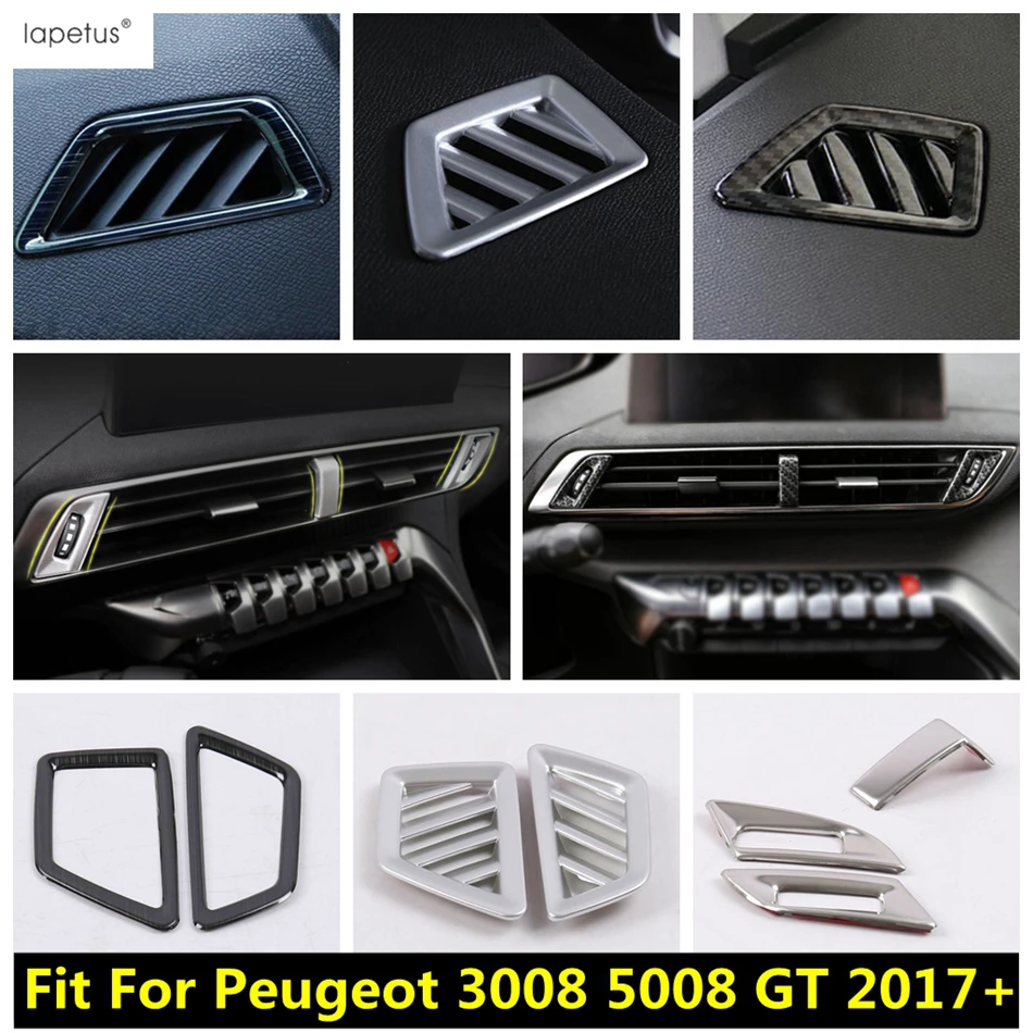 

For Peugeot 3008 5008 GT 2017 - 2023 Front Dash Board AC Air Vent Outlet Decor Cover Trim Stainless Steel Accessories Interior
