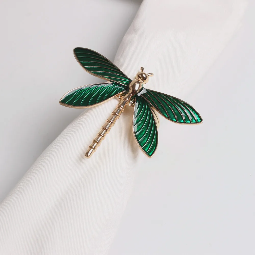 Napkin Ring 4pcs Dripping Dragonfly Napkin Button Napkin Ring Hotel Wedding Table Cloth Ring