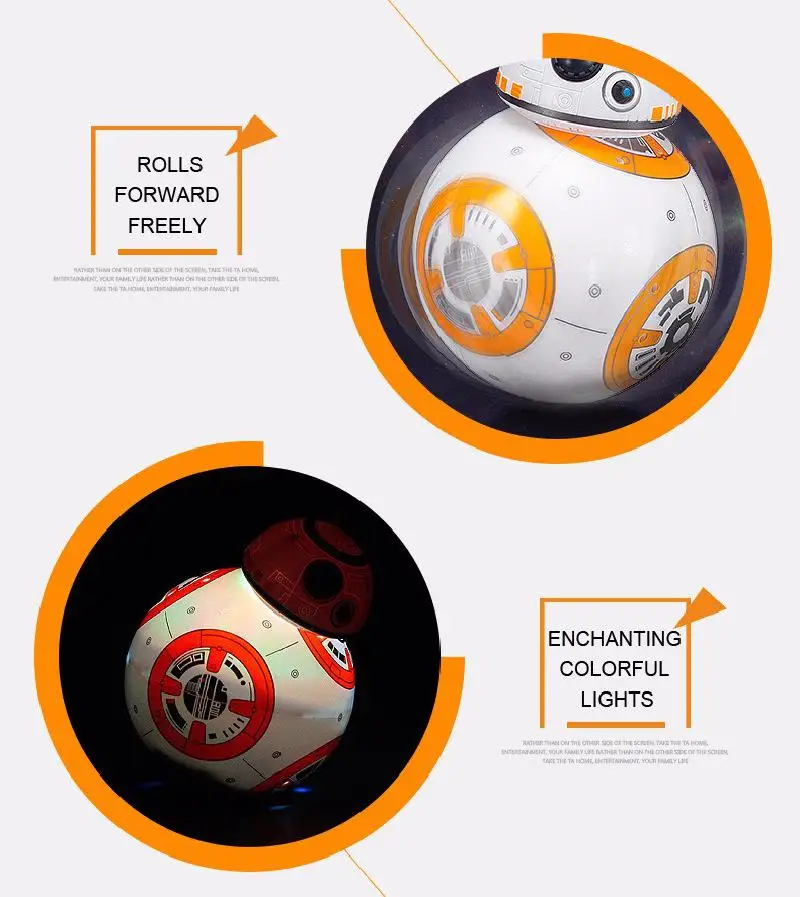 1pc Upgrade Rc Bb8 Robot With Sound And Dancing Action Figure Toys 2.4g Remote Control Bb-8 Robot Intelligent Bb 8 Ball Toy