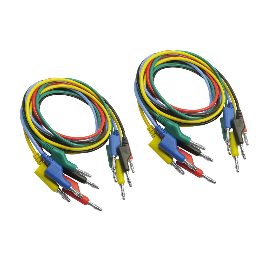 Dual 4mm Banana Plug Male Jack Silicone Test Cable 1Meter/39inch - Pack of 10