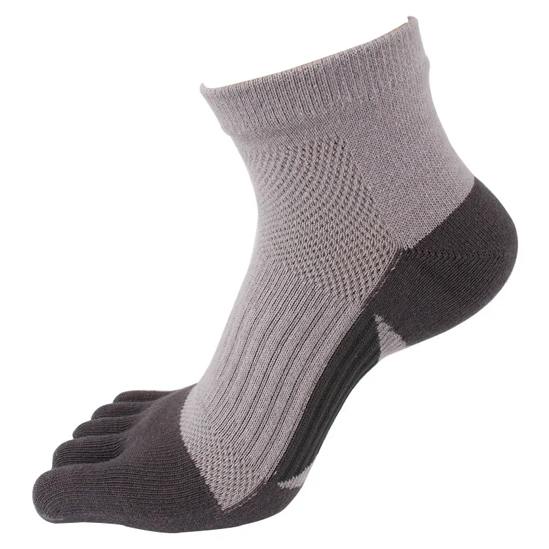 Men Five Toe Sports Socks Breathable Deodorant Sweat Absorbent Cotton Socks Running Cycling Workout Fitness socks - Цвет: QDHQH