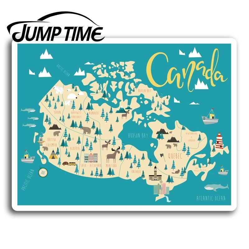 Виниловые Стикеры с надписью время скачка для канадской карты дорожные
