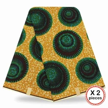 Африканская восковая ткань с принтом Хлопок Шитье Анкара африканская ткань 12 ярдов Нигерия Гана ткань для DIY свадебного платья 91629