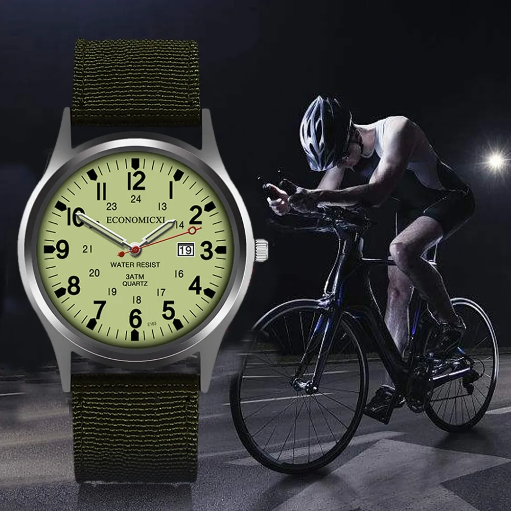 Fashion Creative Geometric Round Nylon Men Watch With Calendar Function Luxury Men Business Casual Quartz Wristwatches Top Brand