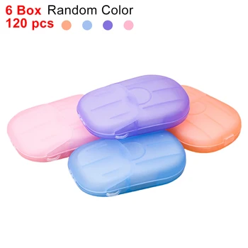 

120X Outdoor Travel Soap Paper Washing Hand Bath Clean Scented Slice Sheets Hand Washing Box Hand-washing Soap