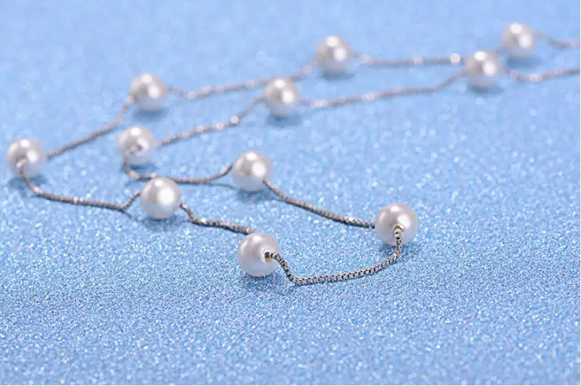 Новые Изысканные 12 шт 6 мм жемчужные цепи и ожерелья для женщин тренд короткая цепочка на ключицы 925 стерлингового серебра ювелирные изделия SAN150