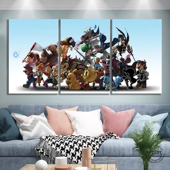 

Super Smash Bros Game Poster Cartoon Wall Decor Paintings Super Mario Picture Oil Paintings Canvas Art Bedroom Wall Decor