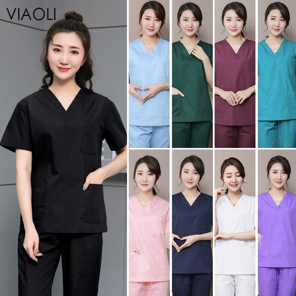 viaoli high quality V neck Scrubs uniform Sets beauty pet shop uniform  salon uniform womens scrub set Work wear Wholesale price|Scrub Sets| -  AliExpress