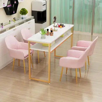 

Manicure table and chair set double economic special price net red European single double small simple table chair