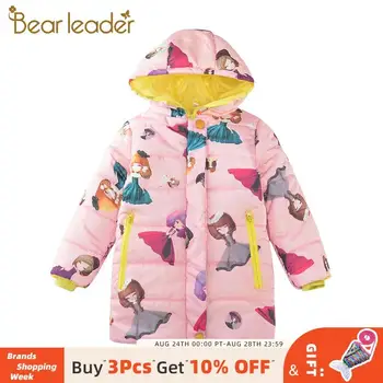 

Bear Leader Girls Boys Winter Coats Warm Hoodied Down Parkas Cartoon Pattern Print Outerwear Teenagers Jacket Girls Kids Clothes