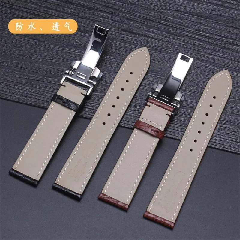 New Genuine Leather Watchband Brown/Black Alligator/Crocodile Strap&Original Folding Clasp For IWC Watch 20mm 21mm 22mm Stock