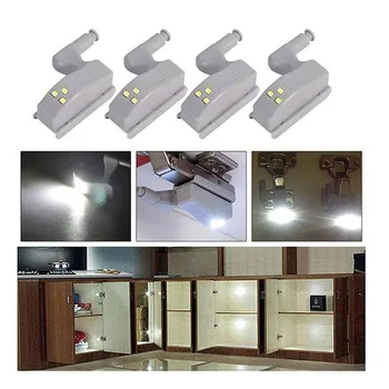 1PC LED Cabinet Hinge Light Cupboard Inner Hinge Sensor Lamp Kitchen Bedroom Wardrobe LED Night Light without Battery