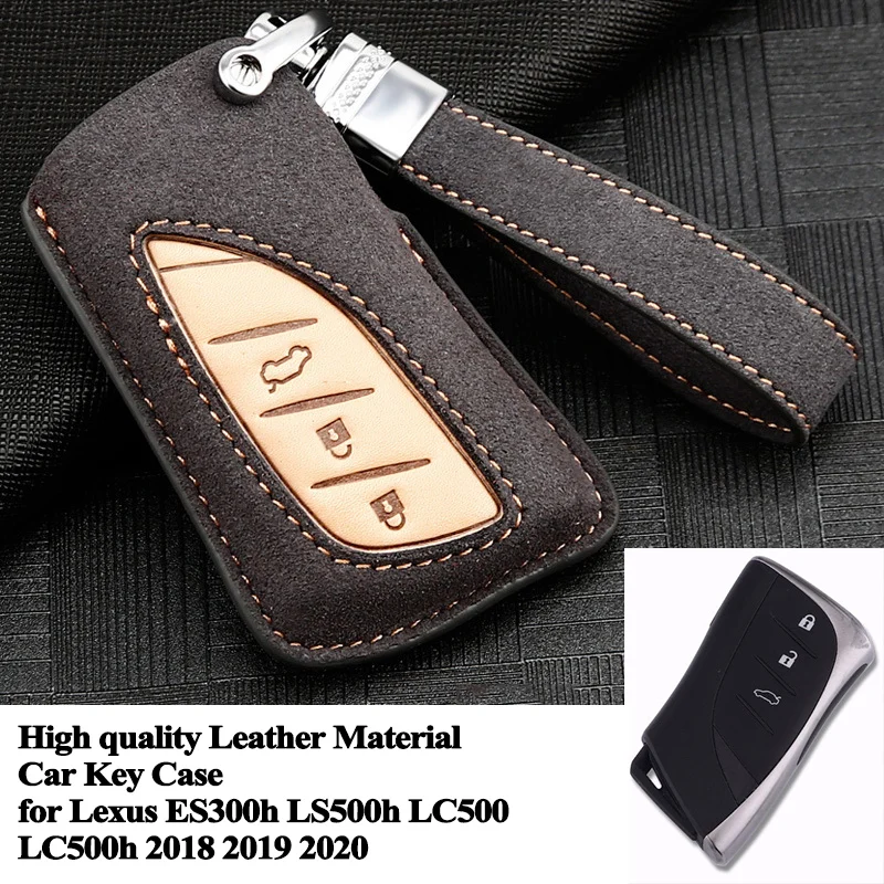 

1pc Genuine Leather Full Cover Car Key Case Cover Shell Car Accessories for Lexus ES300h LS500h LC500 LC500h 2018 2019 2020