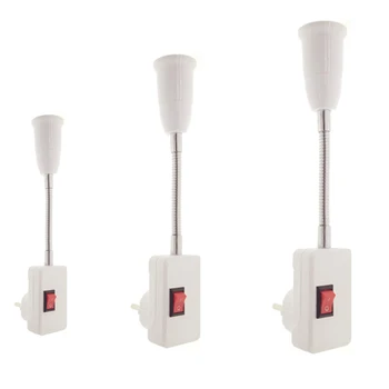 

New Flexible EU to E27 LED Lamp base Bulb Socket With 10CM 30CM 50CM Extension Light Holder Converters