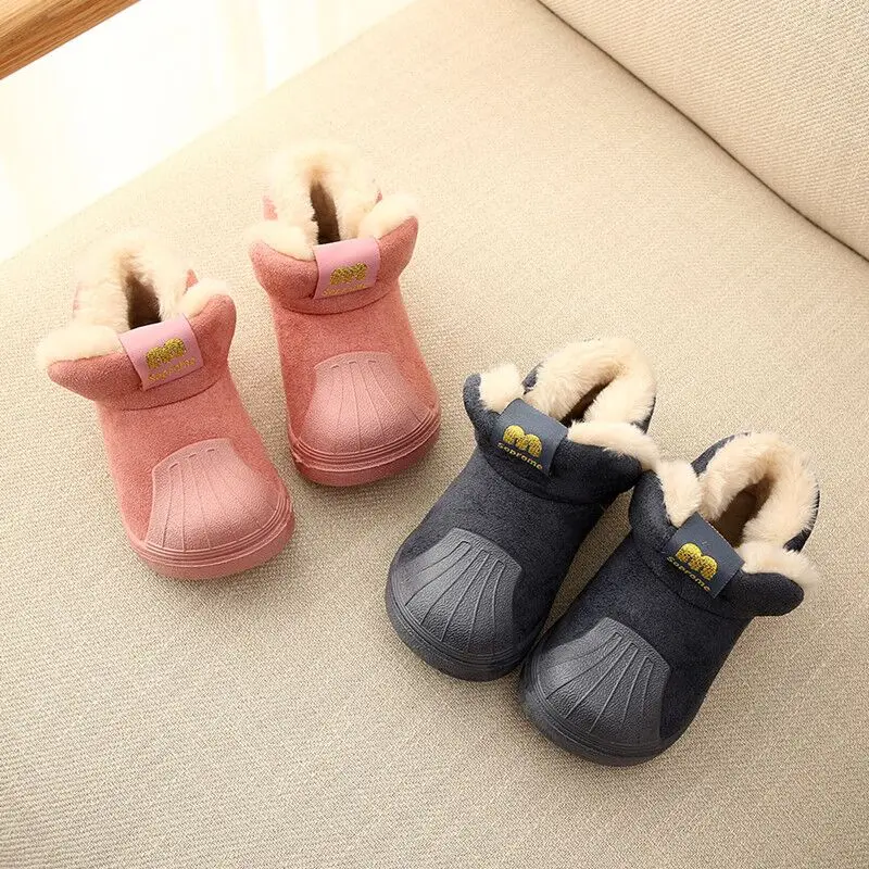 New Winter Snow Boots For Kids Girls Home Slippers Cartoon Unicorn Baby Girls Shoes For Children Boys Indoor Bedroom Slippers