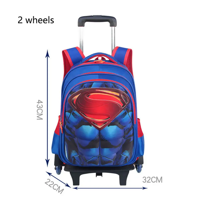 2 wheels bag 3D Детский рюкзак для путешествий на колесиках, рюкзак на колесиках для мальчиков, рюкзак на колесиках для школьников, школьная сумка на колесиках - Цвет: 2 wheels bag