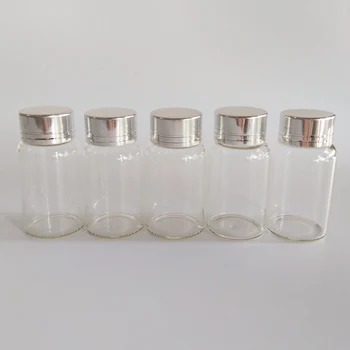 

15ml Silver cap Glass bottle empty candy gift glass jars with lid 27*50mm Powder pill jars bottle 30pcs/lot