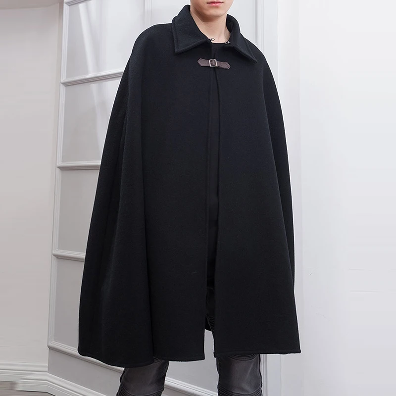 2021 Fashion Men Cloak Coats Solid One 