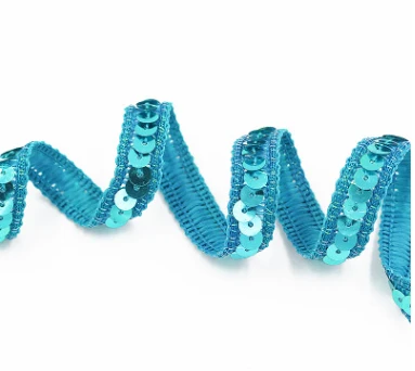 Blue YACKALASI 25 Yds Baby розовая расшитая блестками кружевная лента для косплея крючком вышитая аппликация цветная одежда плетеная лента 12 мм в ширину - Цвет: Blue