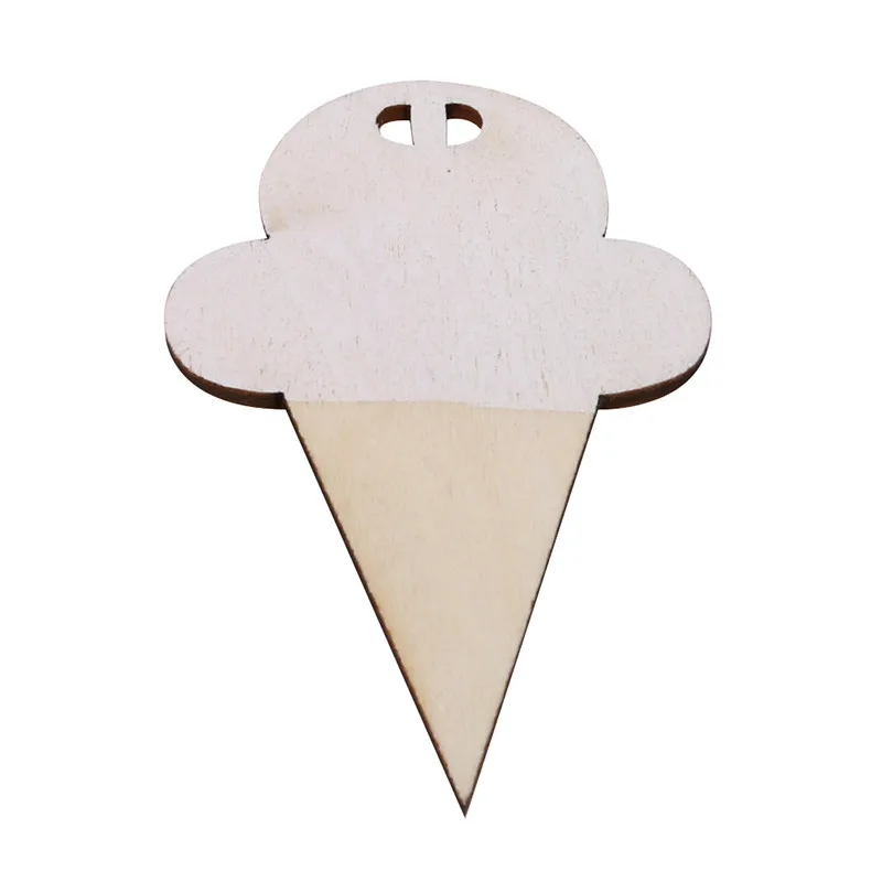 white Ice cream wood chip hanging curtain crib hanging DIY hanging curtain pull flower Kids birthday Decoratie - Color: white