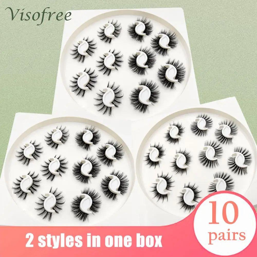 

10Pairs Bulk 3D Faux Mink Eyelashes Natural Thick Long False Eyelashes Dramatic Fake Lashes Makeup Extension Eyelashes Maquiagem